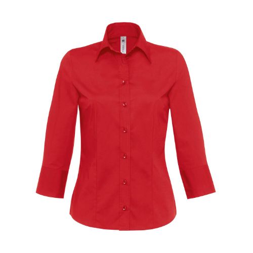 B & C Collection B&C Milano /Women  ¾ Sleeve Poplin Shirt
